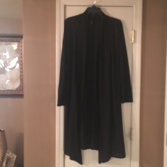 Rags and Couture Sweaters - Rags & Couture Black L Knee Length Draped Cardigan